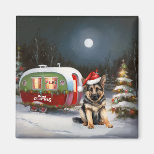 Imã Caravana de Natal de Inverno de Pastor Alemão Aven