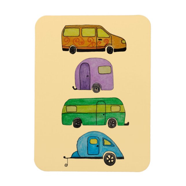 Ímã Caravanas de camping (Vertical)