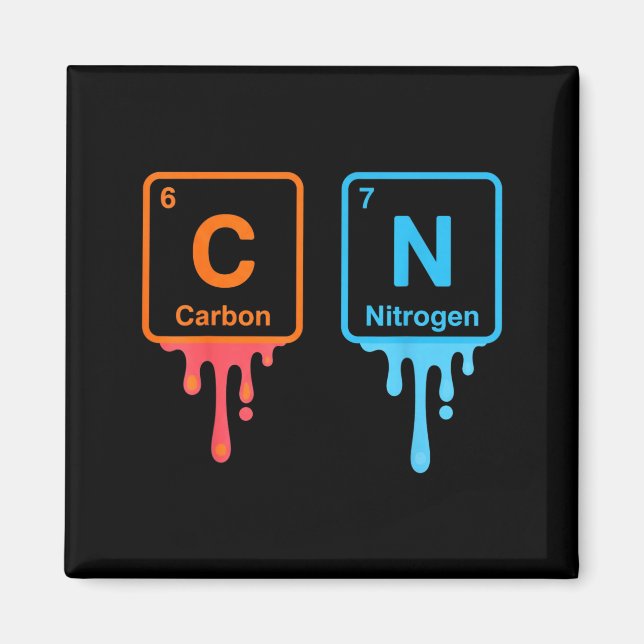 Imã Carbon Nitrogen Science Design Fun Chemistry Lover (Frente)