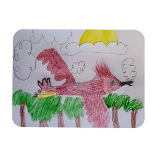 Ímã Cardeal Vermelho desenhado pela mão