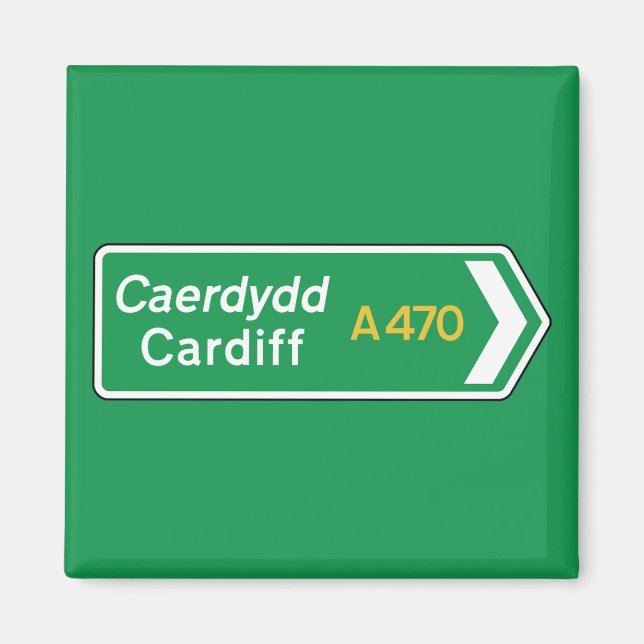 Imã Cardiff, Reino Unido Road Sign (Frente)