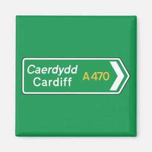 Imã Cardiff, sinal de estrada BRITÂNICO