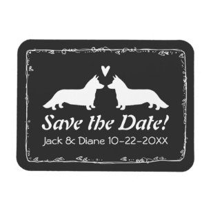 Ímã Cardigan Corgis Casamento Salvar a Data