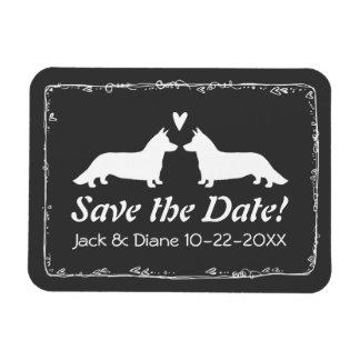 Ímã Cardigan Corgis Casamento Salvar a Data