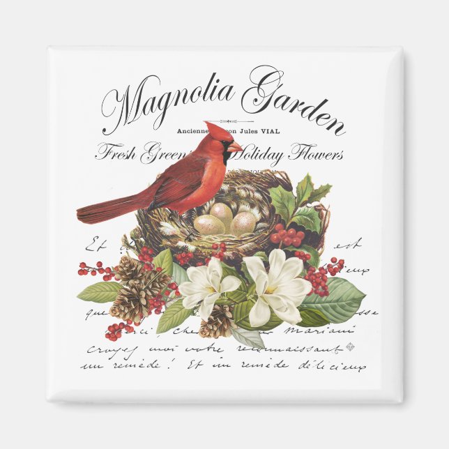 Imã Cardinal de Natais vintages Modernos (Frente)