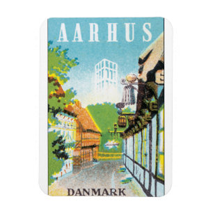 Ímã Cargo das viagens vintage de Aarhus Danmark