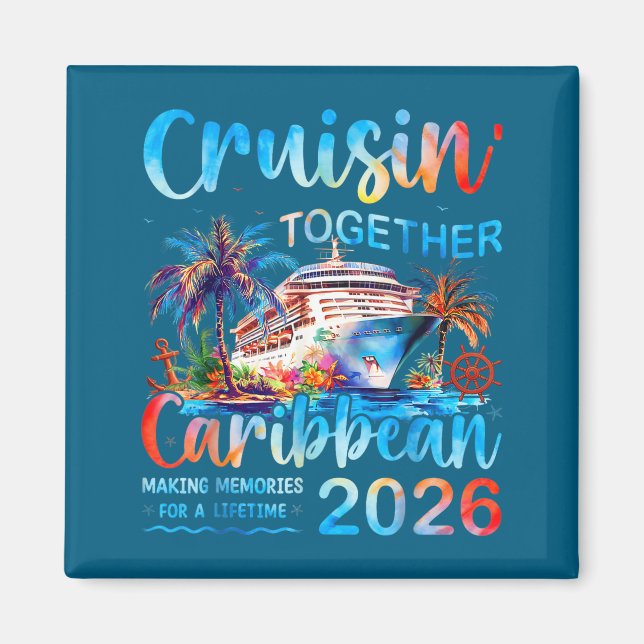 Imã Caribbean Cruise 2026 Family Vacation Cruisin’ Tog (Frente)