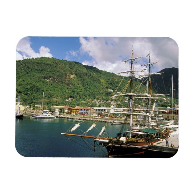Ímã Caribe, Santa Lúcia, Soufriere. Barcos em (Horizontal)