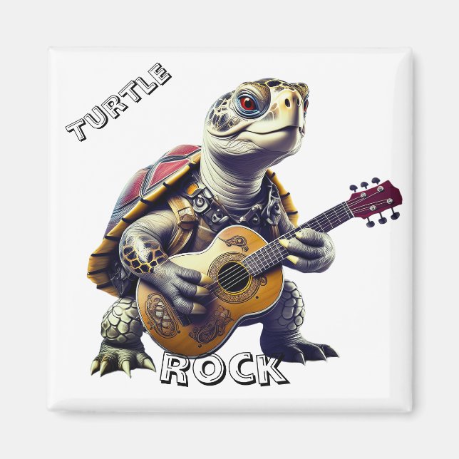 Imã Caricatura de Cartografia de Tartaruga Animal (Frente)