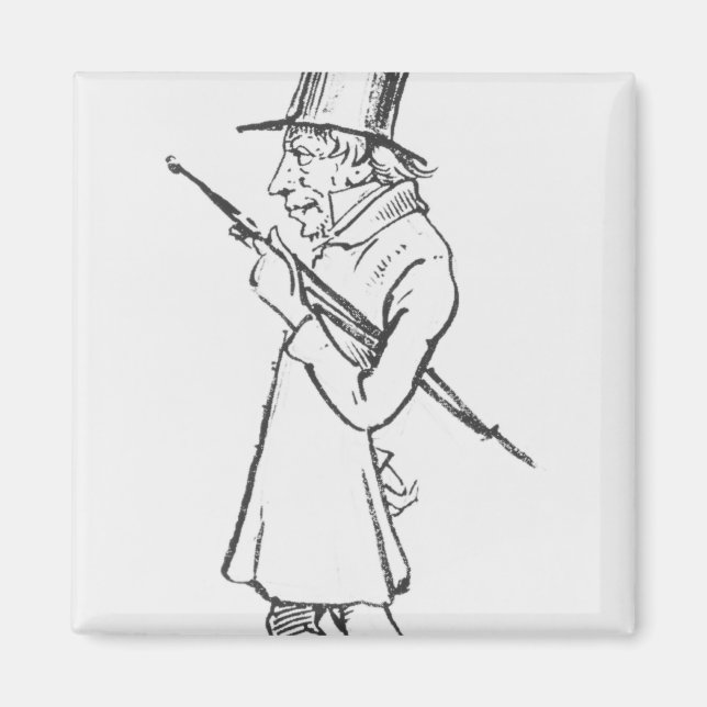 Imã Caricatura de Soren Aabye Kierkegaard (Frente)