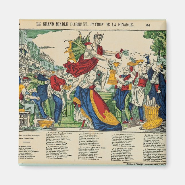 Imã Caricatura do Demônio do Dinheiro, 1860 (Frente)