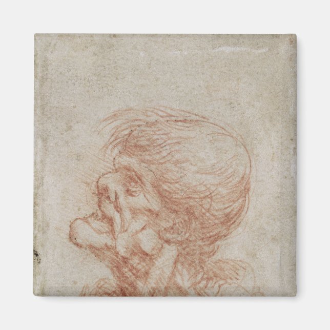 Imã Caricatura Head Study of an Old Man, c.1500-05 (Frente)