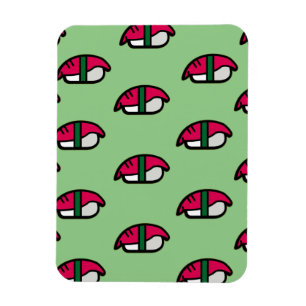 Ímã Caricatura Kawaii Sushi, Arroz de Peixe e Magneta