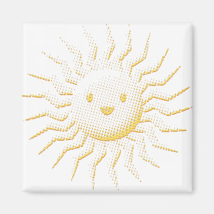 Imã Caricatura Sorrindo Face Solar