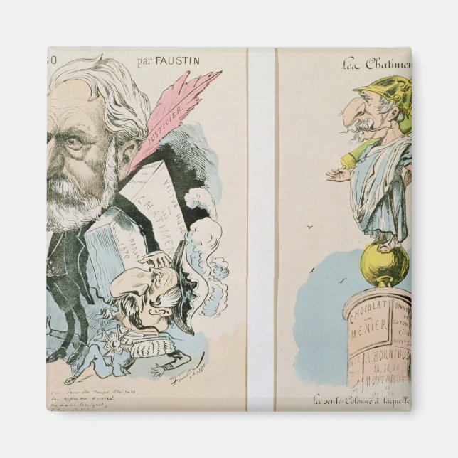 Imã Caricaturas de Victor Hugo e Napoleão III (Frente)