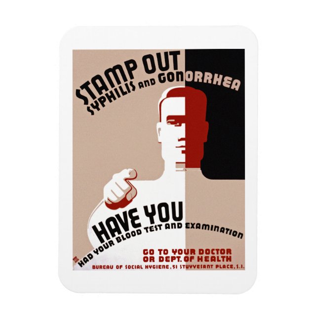 Ímã Carimbe para fora a sífilis e a gonorréia (Vertical)