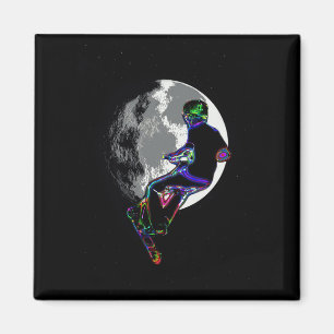 Imã Carimbo de Patinete com Lua - Trabalho de arte Pat