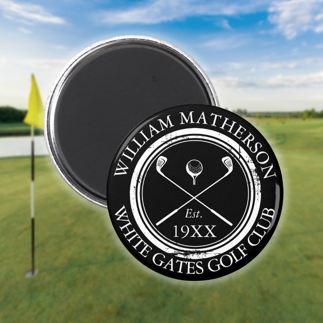 Imã Carimbo Personalizado do Clube Golf (Personalized Golf Club Name Golf Aged Stamp Magnet)