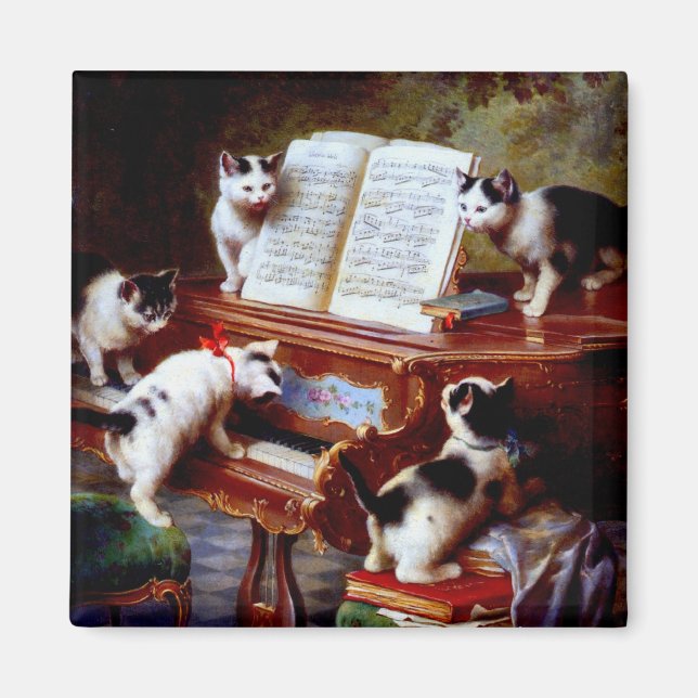 Imã Carl Reichert Kittens Tocando Piano (Frente)