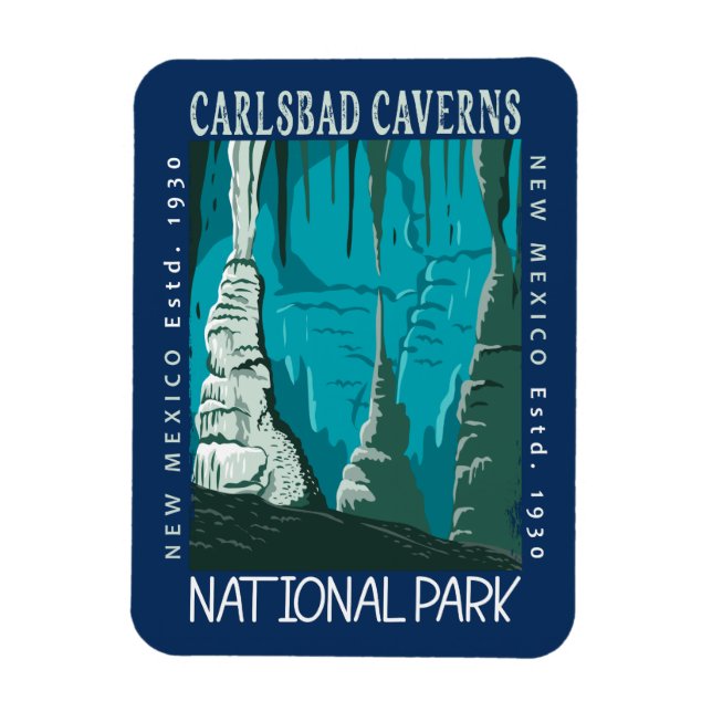 Ímã Carlsbad Caverns National Park Vintage foi aflita (Vertical)