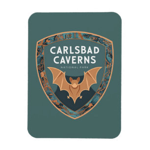 Ímã Carlsbad Caverns US National Park Bat Emblem