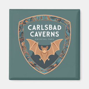 Imã Carlsbad Caverns US National Park Bat Emblem