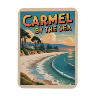 Ímã Carmel junto à praia da Califórnia costa do Pacífi