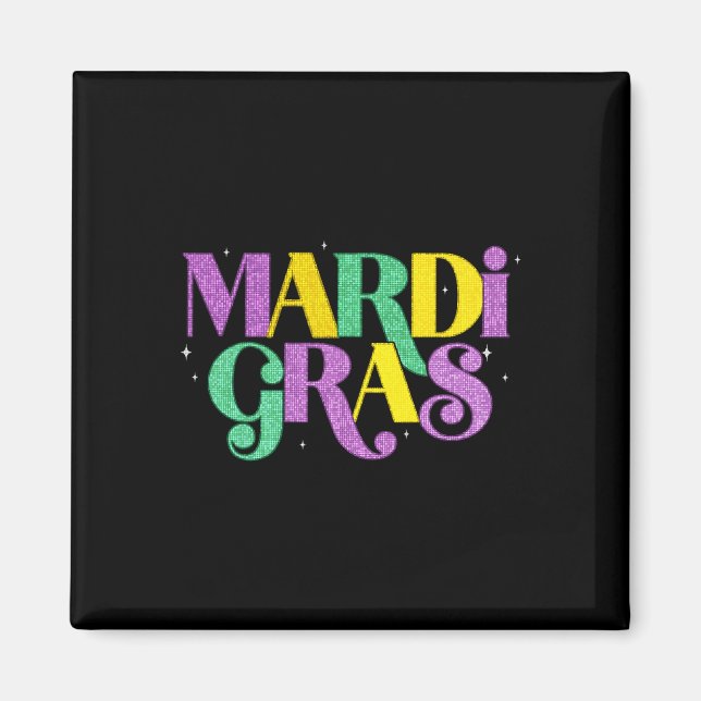 Imã Carnaval de Mardi Gras Fat Terça-Feira Fleur De Li (Frente)