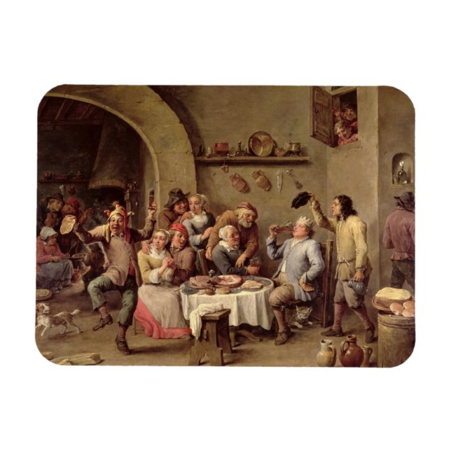 Ímã Carnaval: "Le Roi Boit", 1690 (petróleo sobre cobr (Horizontal)
