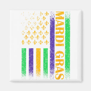 Imã Carnaval mardi gras eua bandeira americana flor de