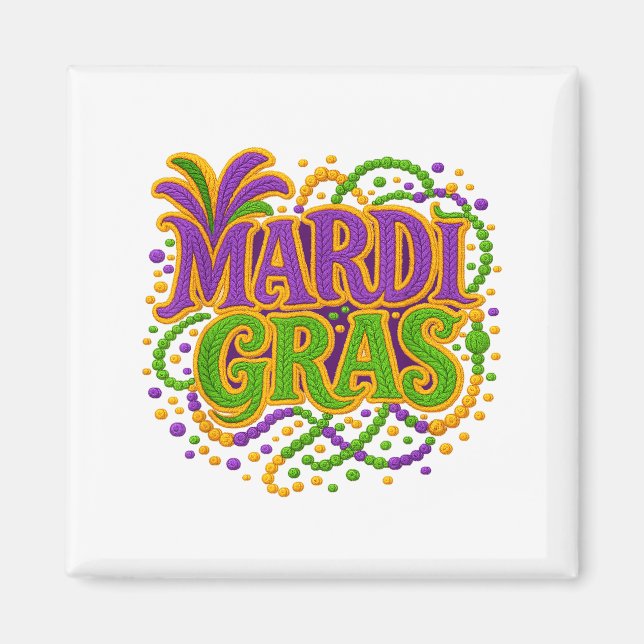 Imã Carnaval Mardi Gras Terça-Feira Gorda Latch Hook F (Frente)