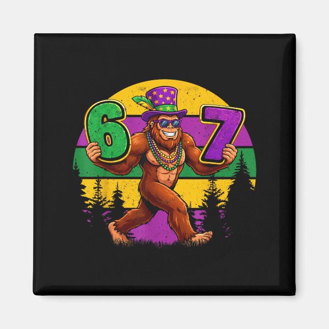 Imã Carnaval Seis Sete 6 7 Meme Pé Grande Sasquatch Bo (Frente)