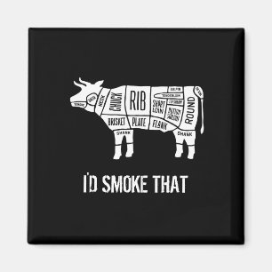 Imã Carne De Bovino Chef Cozinha Fumaça Engraçada Qu