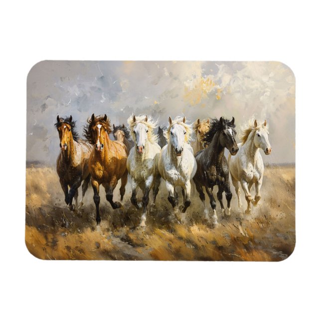 Ímã Carneiro Galopando Mustang Pintura Flexível (Horizontal)