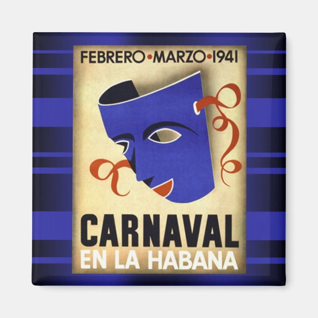 Imã Carnivale em Havana 1941 Vintage Magnet (Frente)