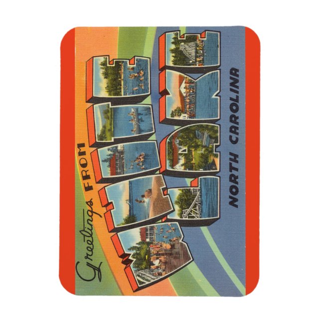 Ímã Carolina do Norte, White Lake Magnet (Vertical)