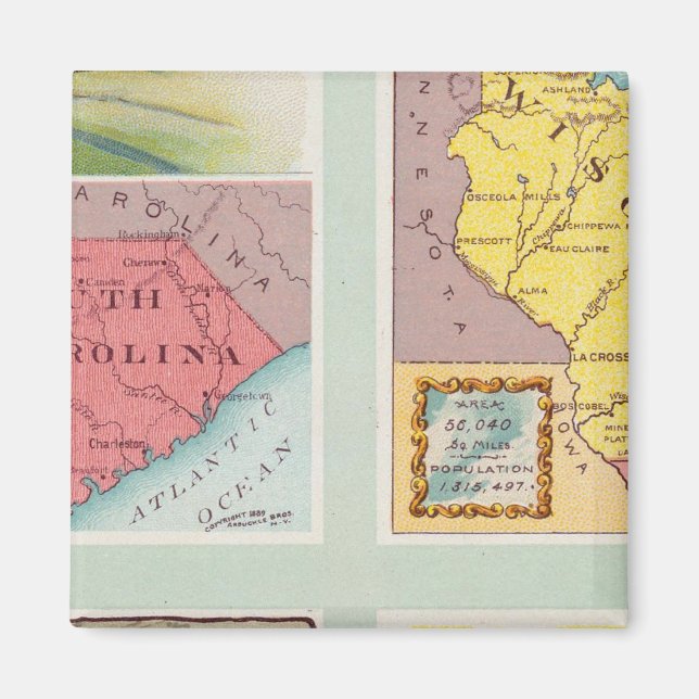 Imã Carolina do Sul, Wisconsin, Maine, Michigan (Frente)