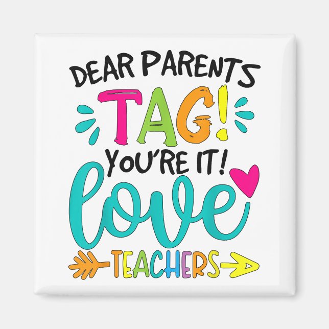 Imã Caros pais dizem que você ama professores, cola F (Frente)