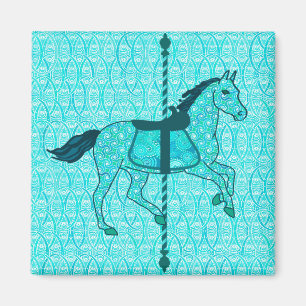 Imã Carousel Horse - Turquesa e Aqua