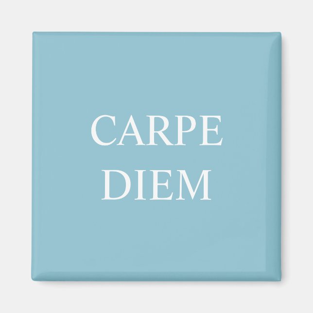 Imã Carpe Diem Latino Quote Magnet - Turquesa (Frente)