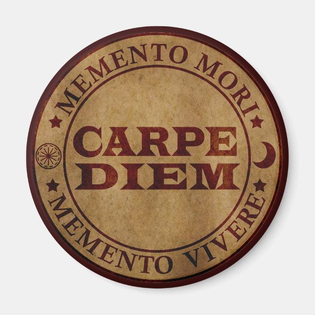 Imã Carpe diem Seize o dia Memento mori (Frente)