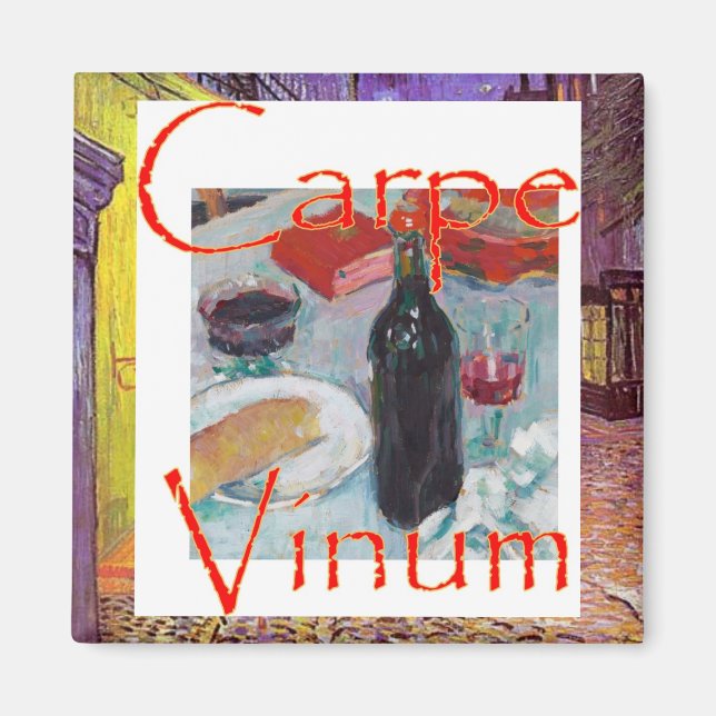 Imã Carpe Vinum Vino Vin Vinho Tinto Branco (Frente)