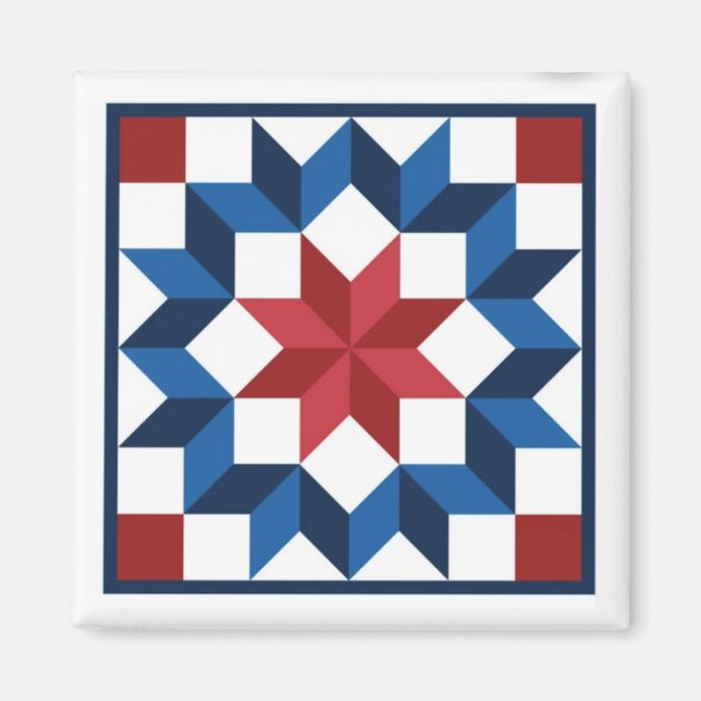 Imã Carpenter's Star Barn Quilt Magnet (Frente)