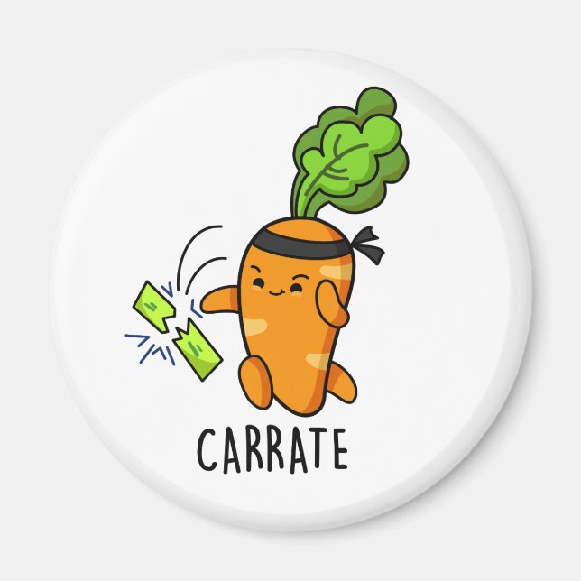 Imã Carrate Funny Carrot Karate Pun (Frente)