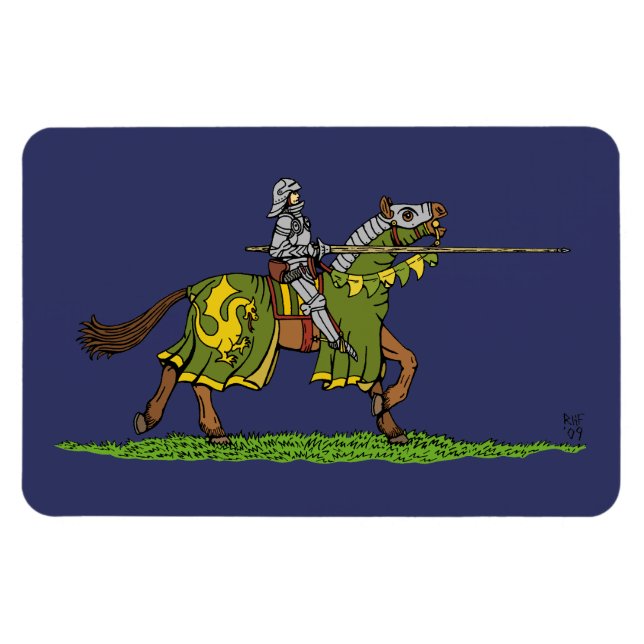 Ímã Carregando Cavaleiro Medieval (Horizontal)