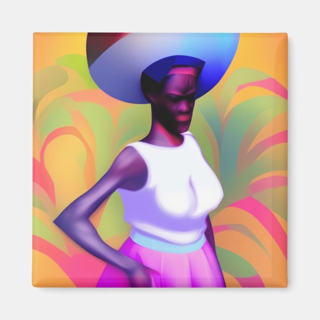 Imã Carregando De Mulher Velha Africana Vase Na Cabeça (Frente)