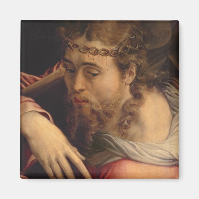 Imã Carregando do cristo Cruz, 1540-45 (óleo no painel (Frente)