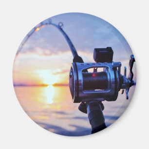 Imã Carretel da pesca no por do sol