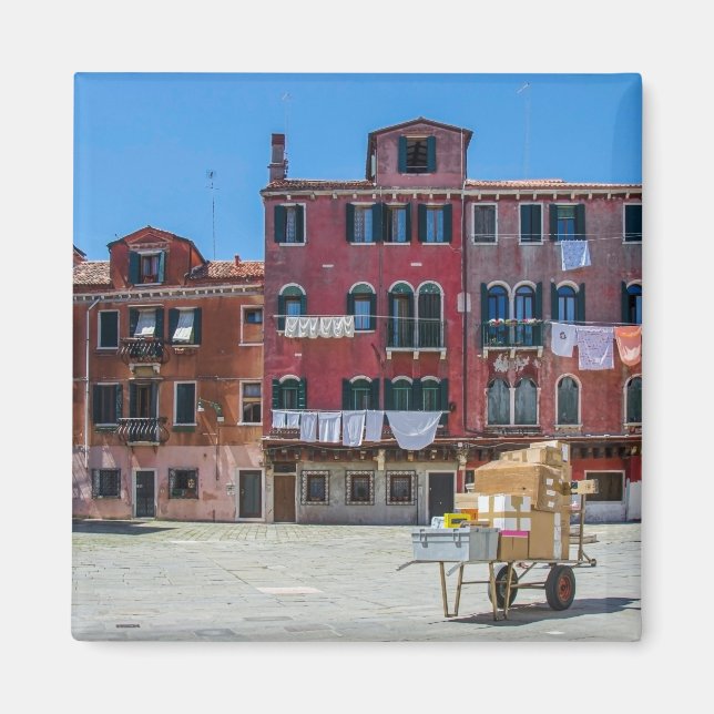 Imã Carrinho com caixas em Veneza (Frente)