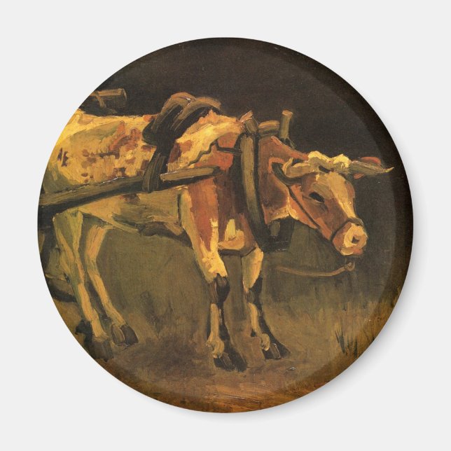 Imã Carrinho com Ox Vermelho e Branco (Vincent van Gog (Frente)